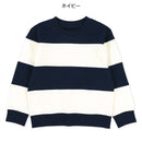 西松屋冬季長袖薄衛衣(條紋青色)