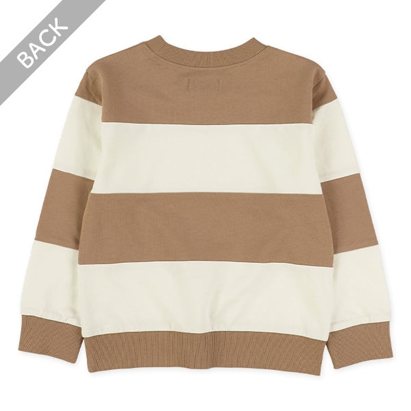 西松屋冬季長袖薄衛衣(條紋青色)