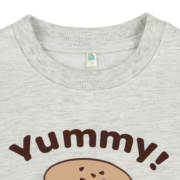 西松屋冬季長袖薄衛衣(漢堡黄/灰色)