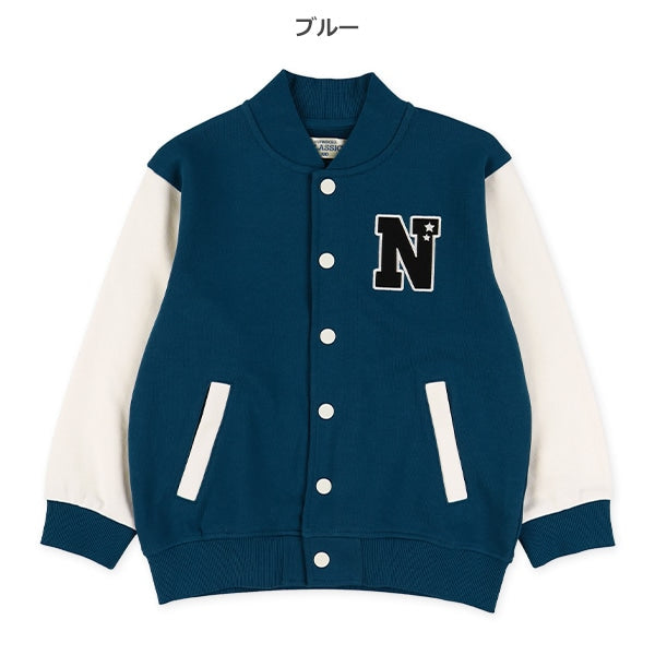 西松屋冬季長袖羊毛運動開胸外套(字母藍色)