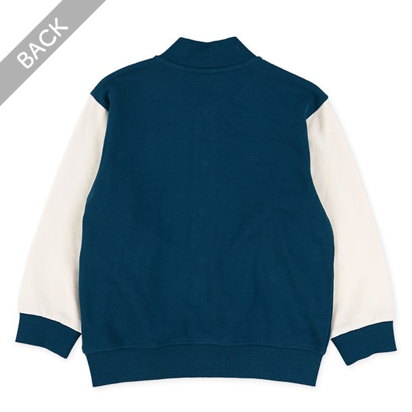 西松屋冬季長袖羊毛運動開胸外套(字母藍色)