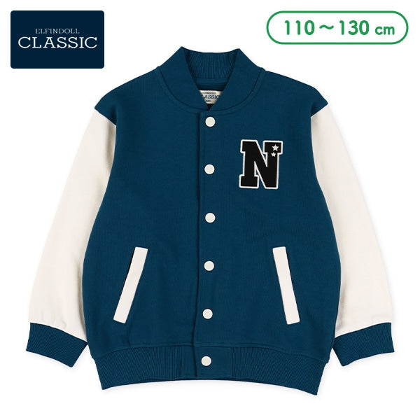 西松屋冬季長袖羊毛運動開胸外套(字母藍色)