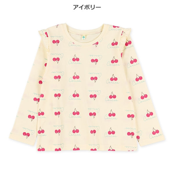 西松屋冬季長袖T恤(櫻桃白色)