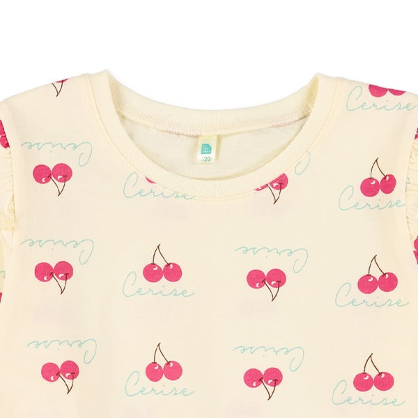 西松屋冬季長袖T恤(櫻桃白色)