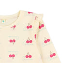 西松屋冬季長袖T恤(櫻桃白色)