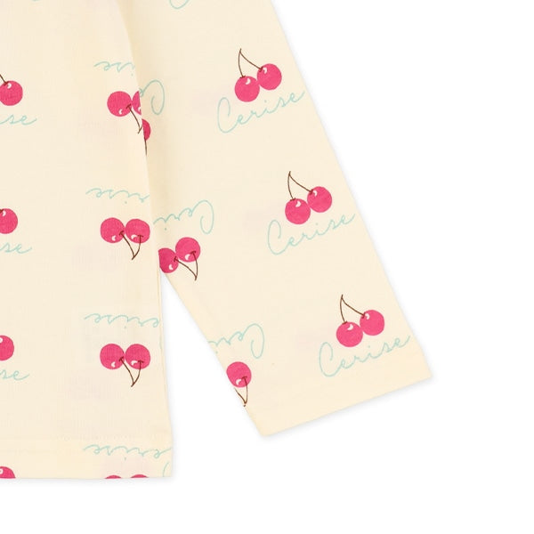 西松屋冬季長袖T恤(櫻桃白色)