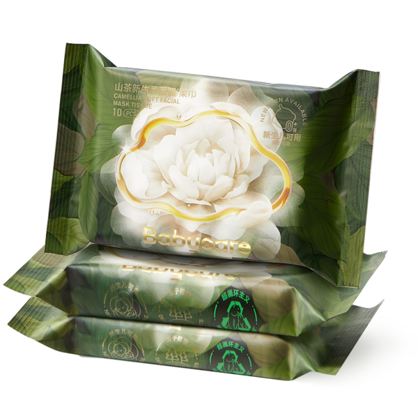 Babycare山茶新生柔面膜柔巾-200*150mm-10抽/包*3包/提