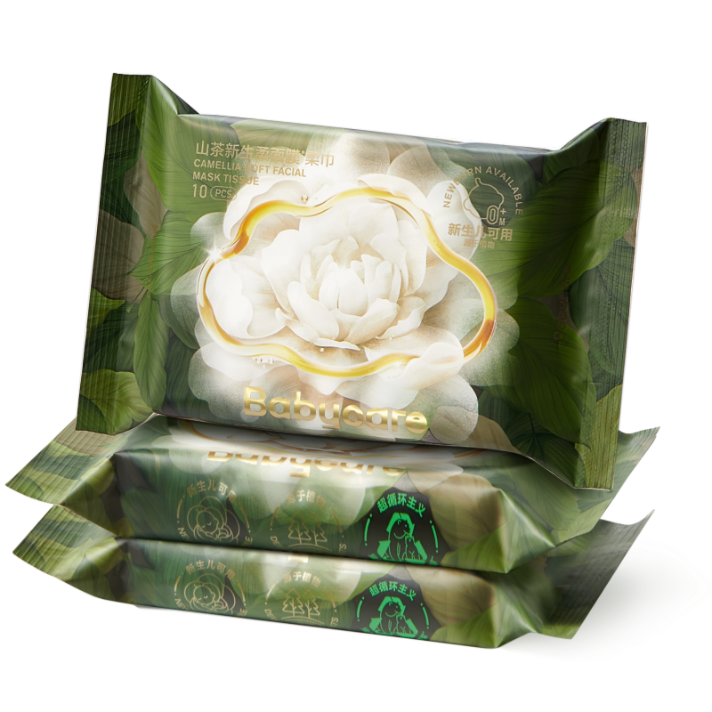 Babycare山茶新生柔面膜柔巾-200*150mm-10抽/包*3包/提