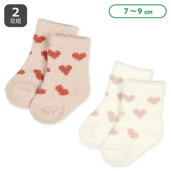 西松屋冬季新生兒襪2件(心心7-9cm)
