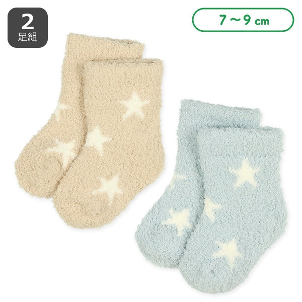 西松屋冬季新生兒襪2件(星星7-9cm)
