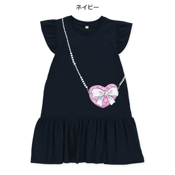 西松屋夏季針織無袖連身裙(心心掛袋)