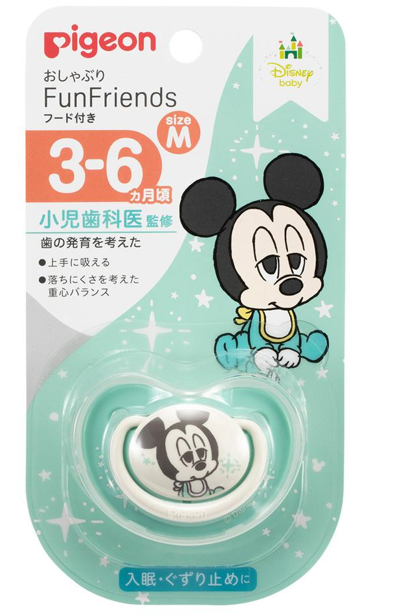 『Pigeon』米奇圖案 嬰兒安撫奶咀(3-6個月)(新舊包裝隨機出貨）
