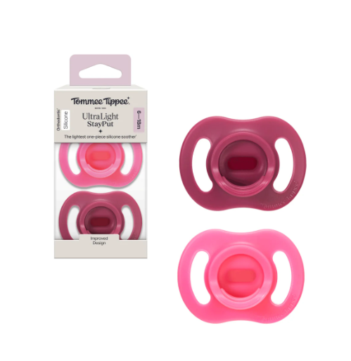 Tommee Tippee Ultra Light 超輕矽膠安撫奶嘴 (6-18m 兩個裝連消毒盒/款式隨機發貨)