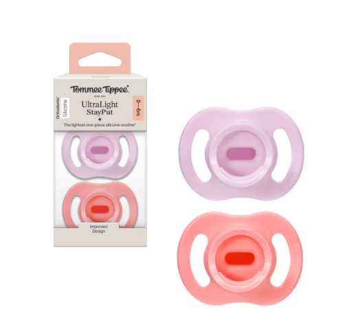 Tommee Tippee Ultra Light 超輕矽膠安撫奶嘴 (0-6m 兩個裝連消毒盒/款式隨機發貨)