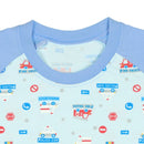 西松屋夏季短袖針織束腹睡衣套裝 (消防車)