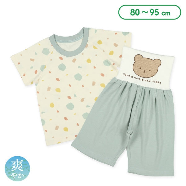 西松屋夏季針織束腹睡衣套裝(熊)-綠