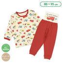 西松屋冬季針織長袖前開束腹睡衣套裝(消防車)