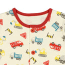 西松屋冬季針織長袖前開束腹睡衣套裝(消防車)