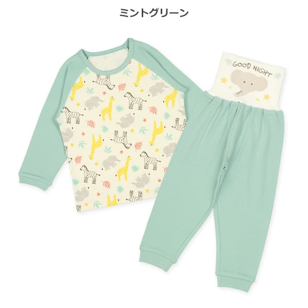 西松屋冬季針織長袖束腹睡衣套裝(動物)