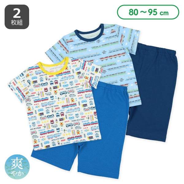 西松屋夏季針織睡衣套裝2件(火車)