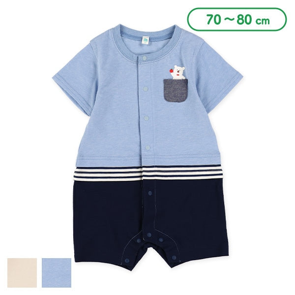 西松屋夏季短袖連身服(胸口袋)