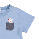 西松屋夏季短袖連身服(胸口袋)