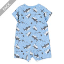 西松屋夏季短袖連身衣(鯊魚)