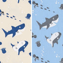 西松屋夏季短袖連身衣(鯊魚)