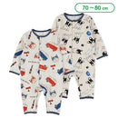 西松屋冬季長袖羊毛連身衣(狗狗/巴士)