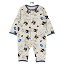 西松屋冬季長袖羊毛連身衣(狗狗/巴士)