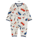 西松屋冬季長袖羊毛連身衣(狗狗/巴士)