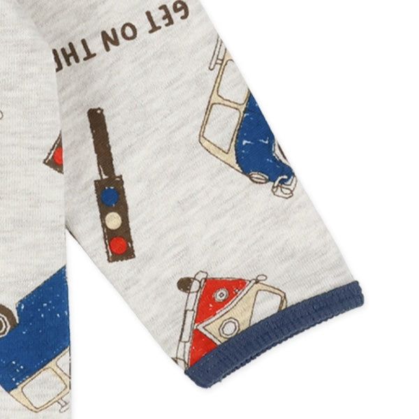 西松屋冬季長袖羊毛連身衣(狗狗/巴士)