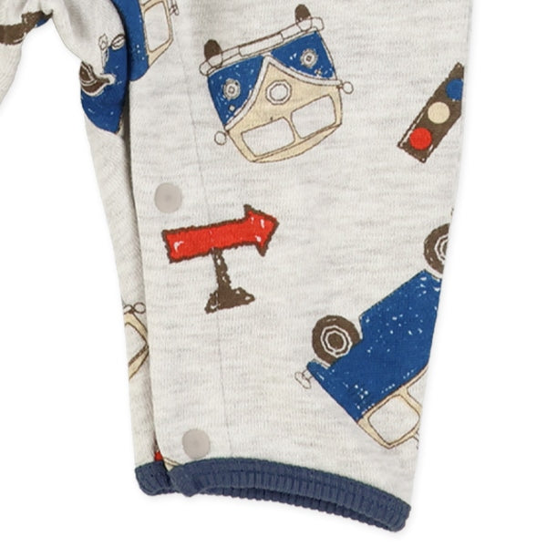 西松屋冬季長袖羊毛連身衣(狗狗/巴士)