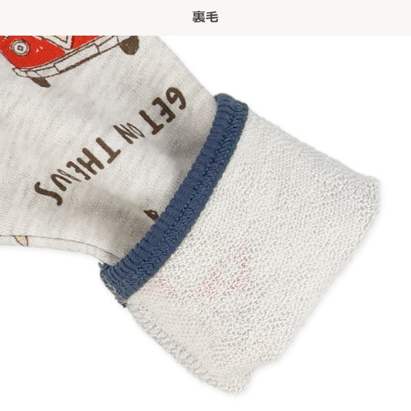 西松屋冬季長袖羊毛連身衣(狗狗/巴士)