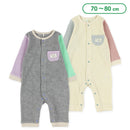 西松屋冬季長袖連身衣(拼接-白/灰色)