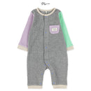 西松屋冬季長袖連身衣(拼接-白/灰色)