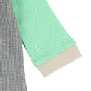 西松屋冬季長袖連身衣(拼接-白/灰色)