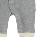 西松屋冬季長袖連身衣(拼接-白/灰色)