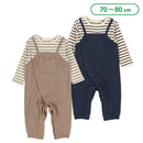 西松屋冬季長袖連身衣(吊帶-藍色)