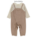 西松屋冬季長袖連身衣(吊帶-藍色)