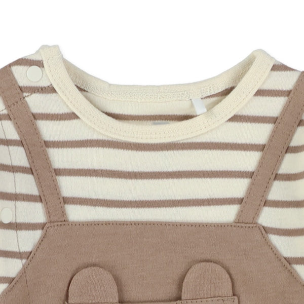 西松屋冬季長袖連身衣(吊帶-藍色)