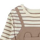 西松屋冬季長袖連身衣(吊帶-藍色)