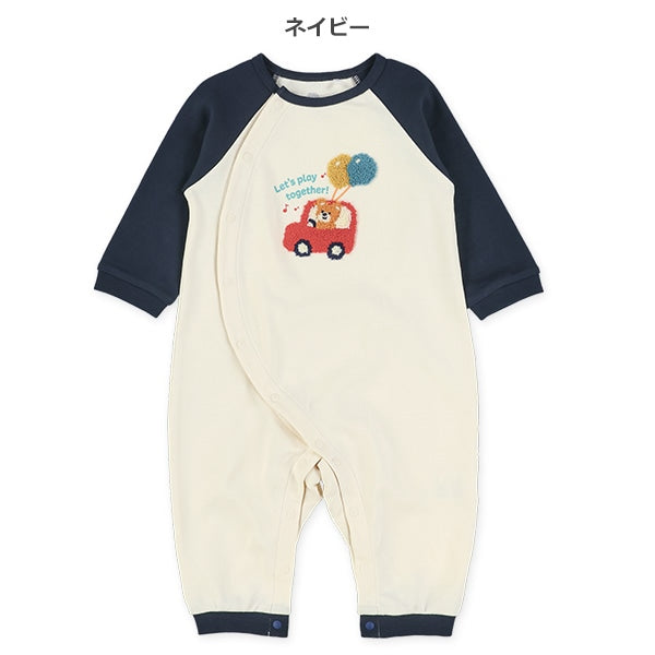 西松屋冬季長袖連身衣(車車-綠/藍)