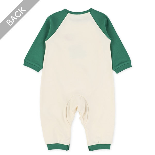 西松屋冬季長袖連身衣(車車-綠/藍)