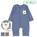 西松屋冬季長袖連身衣(胸口熊熊-藍)