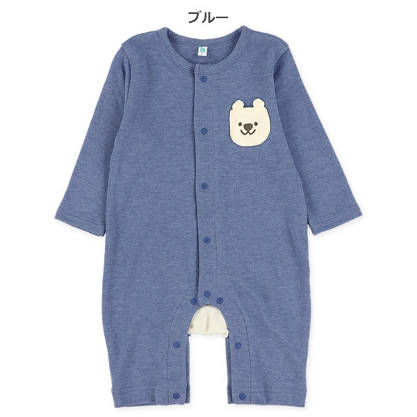 西松屋冬季長袖連身衣(胸口熊熊-藍)