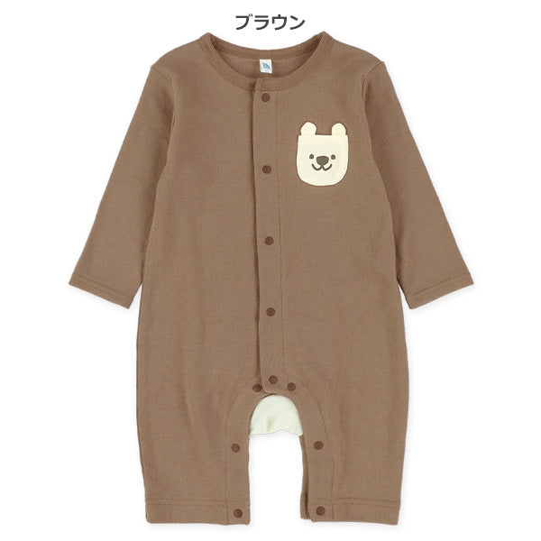 西松屋冬季長袖連身衣(胸口熊熊-藍)