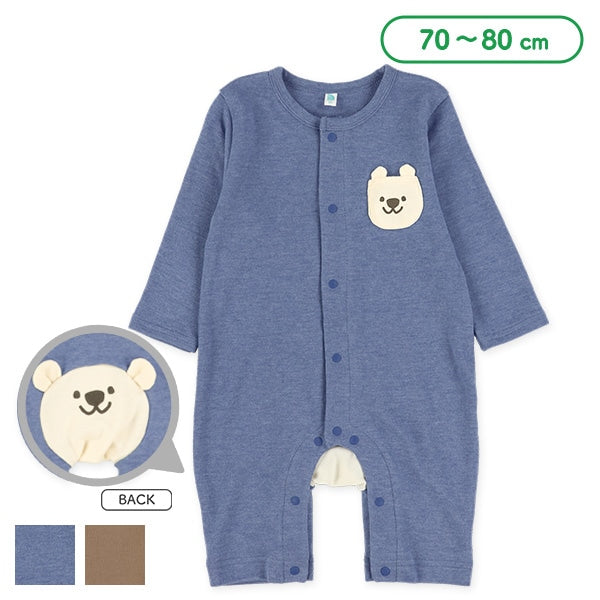 西松屋冬季長袖連身衣(胸口熊熊-藍)