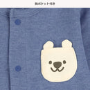 西松屋冬季長袖連身衣(胸口熊熊-藍)