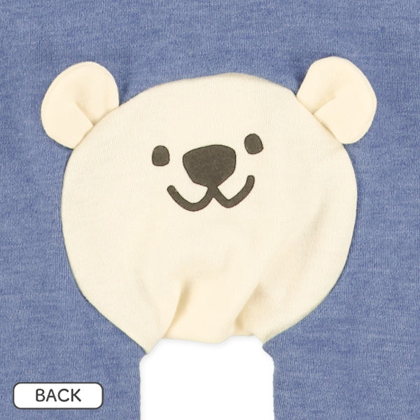 西松屋冬季長袖連身衣(胸口熊熊-藍)